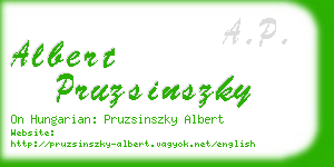 albert pruzsinszky business card